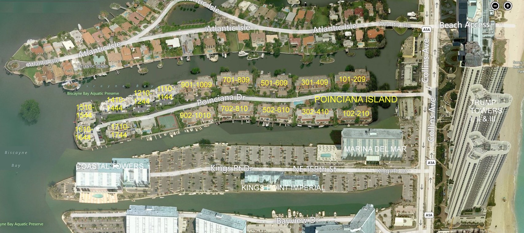 Aerial photo of Poinciana Island