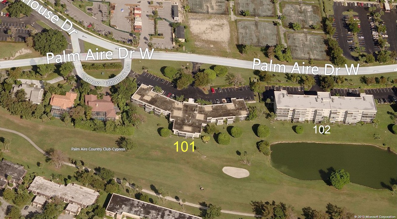 Aerial photo of Palm Aire 101