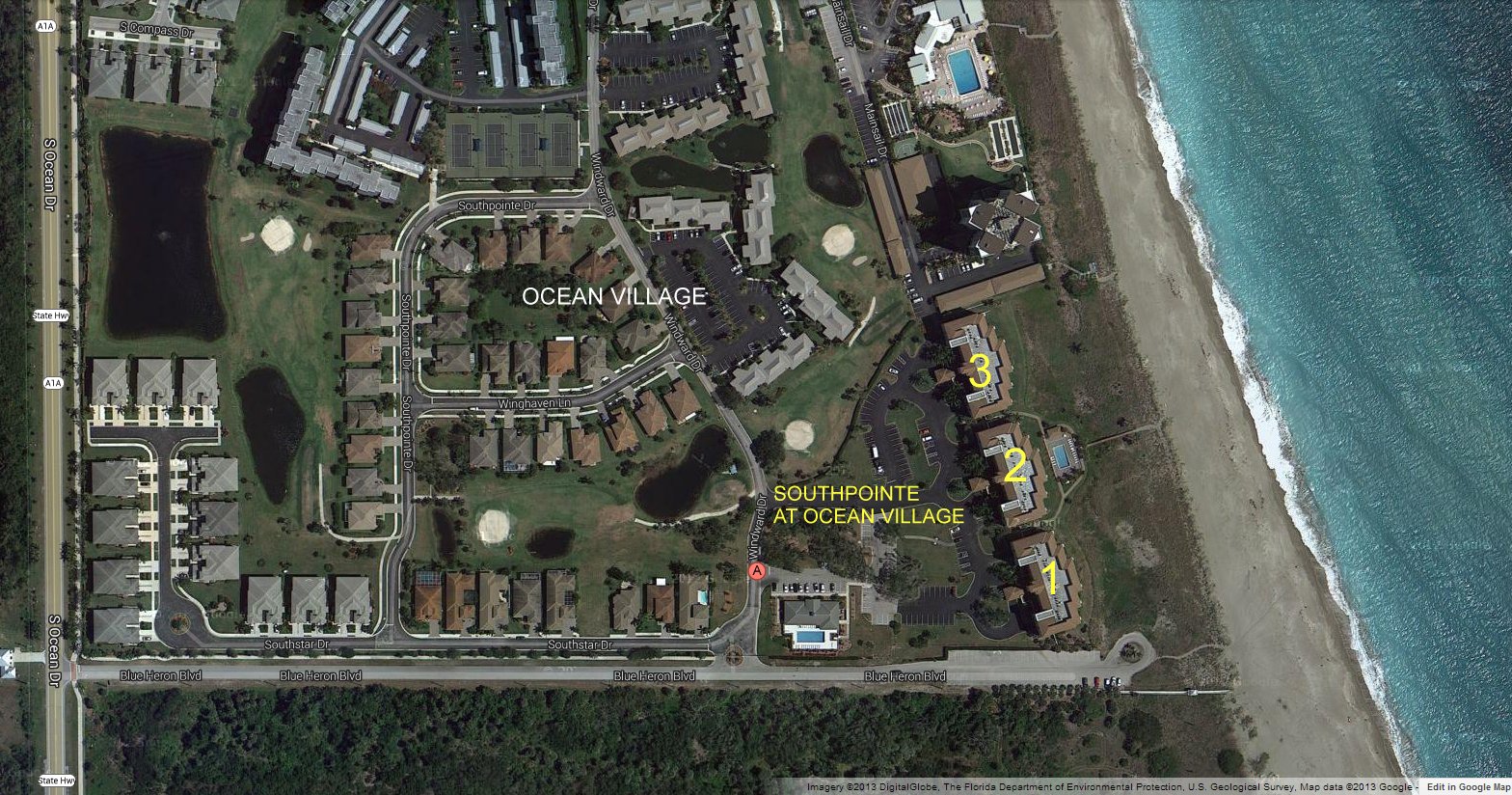 Aerial photo of Southpointe at Ocean Village