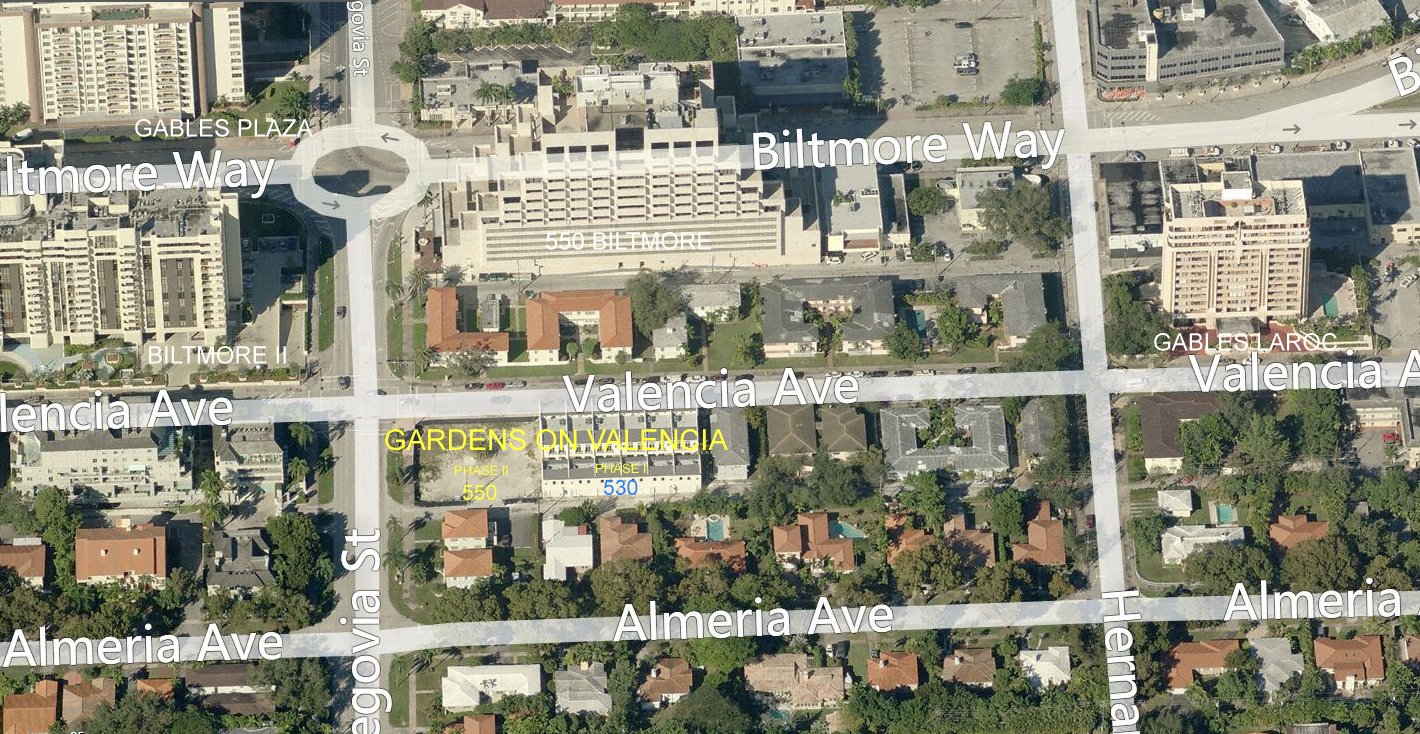 Aerial photo of Gardens on Valencia