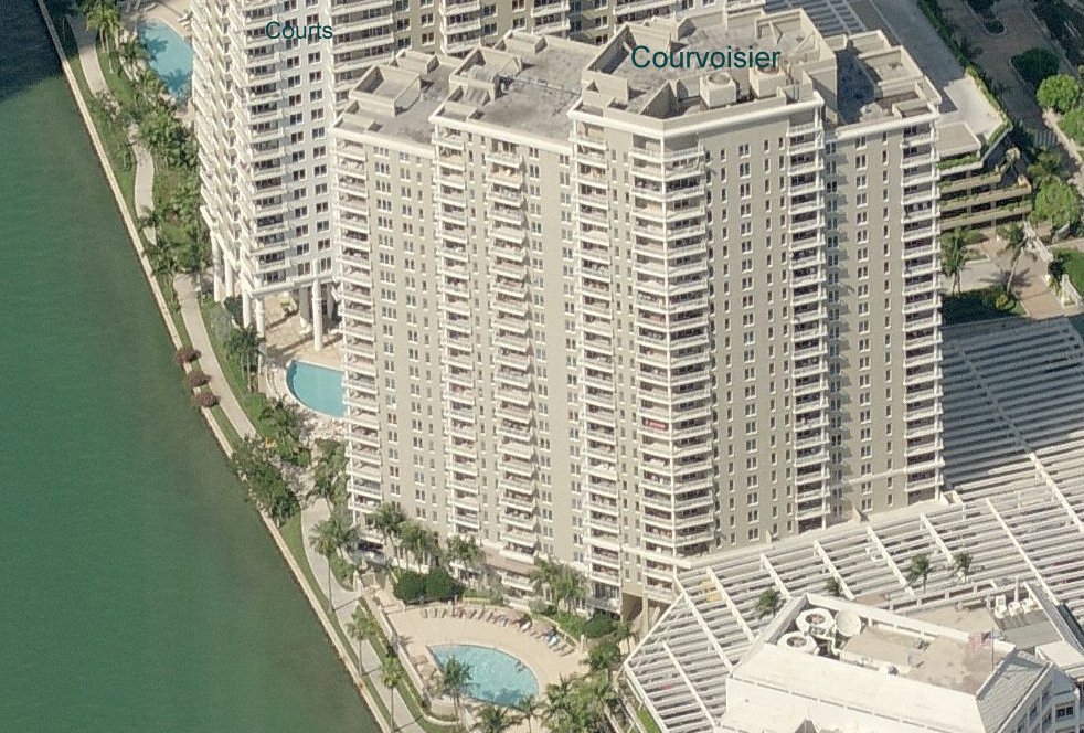 Aerial photo of Courvoisier Courts