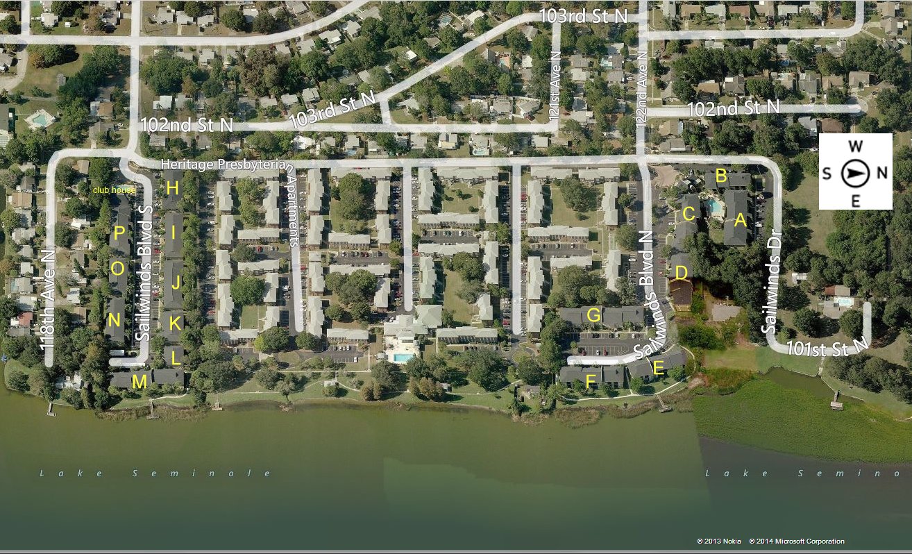 Aerial photo of Bella Vista on Lake Seminole (North & South)