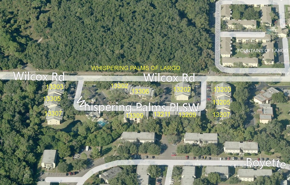 Aerial photo of Whispering Palms of Largo