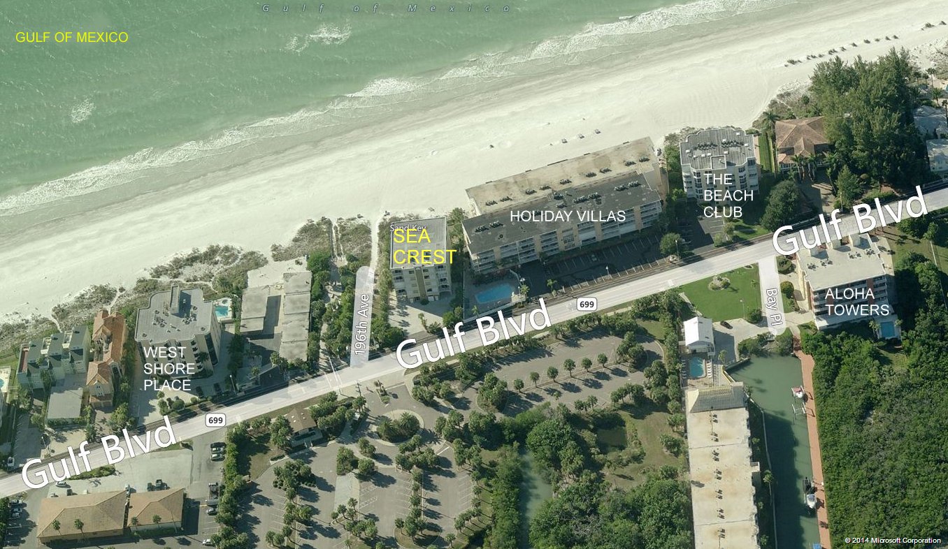 Aerial photo of Sea Crest of Indian Shores