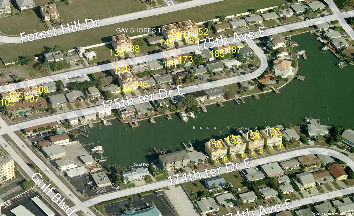 Aerial photo of Gay Shores Townhomes