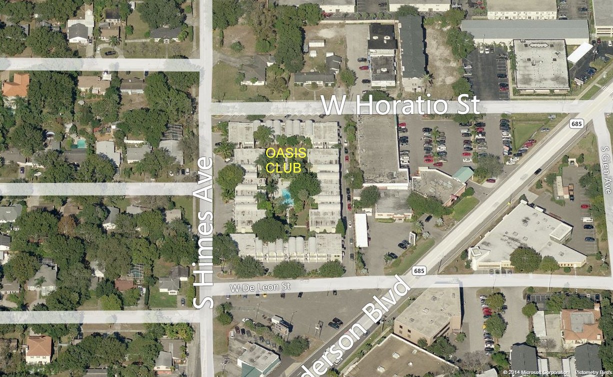 Aerial photo of Oasis Club