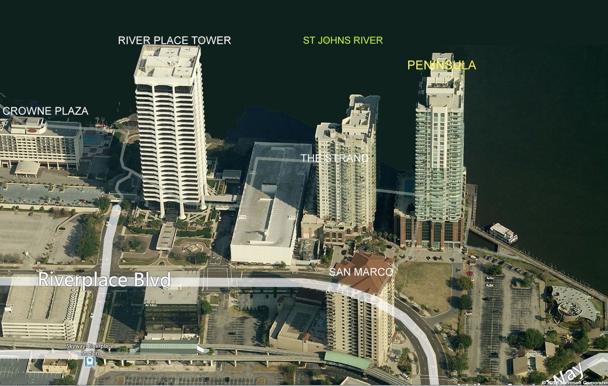 Aerial photo of Peninsula of Jacksonville on the Southbank