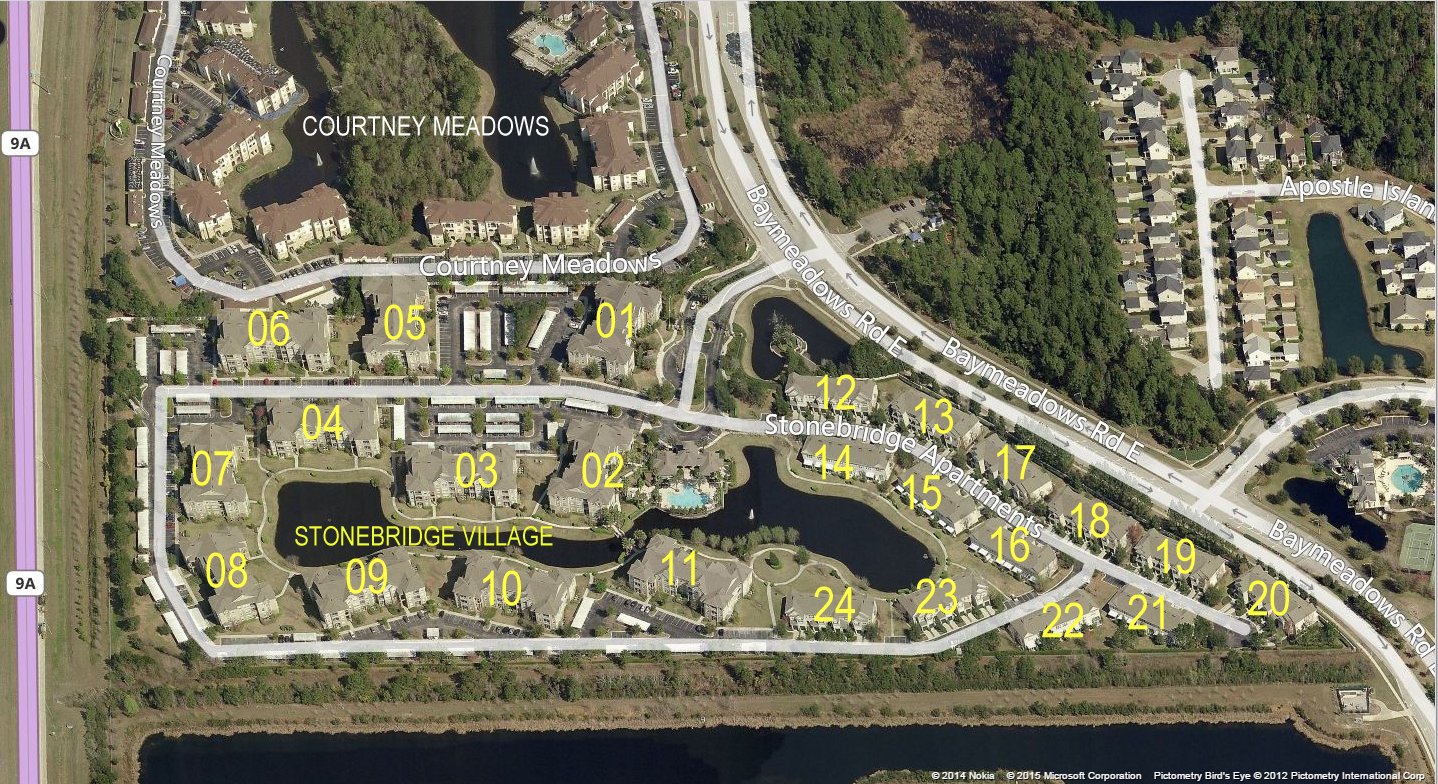 Aerial photo of Stone Bridge Village