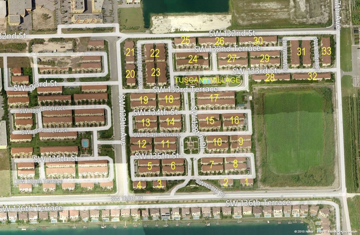 Aerial photo of Tuscany Village