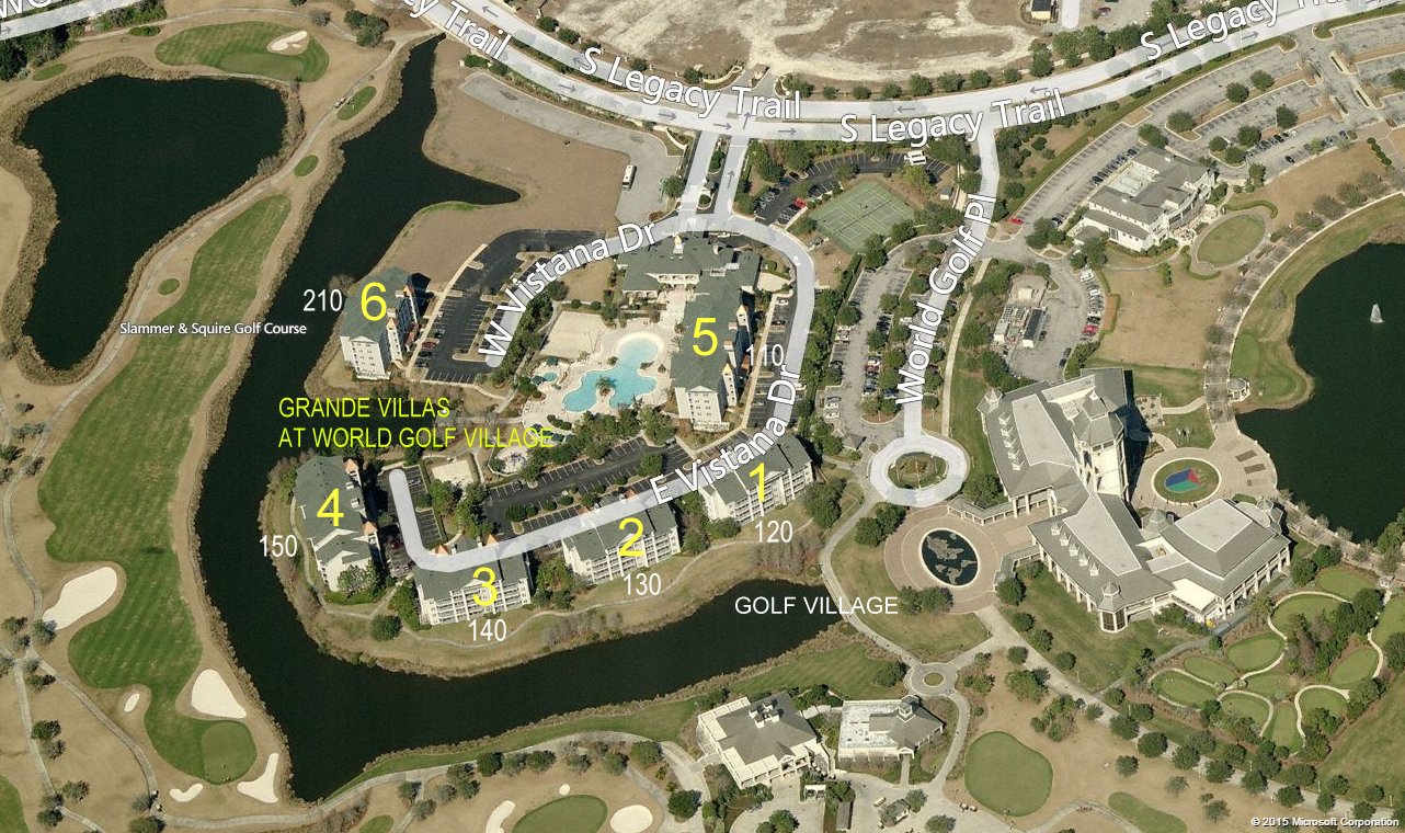 Aerial photo of Grande Villas at world Golf Village