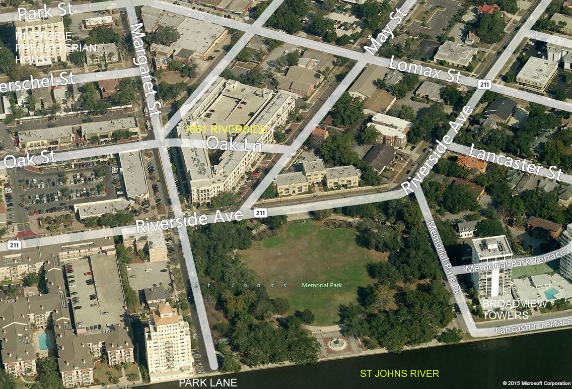 Aerial photo of 1661 Riverside