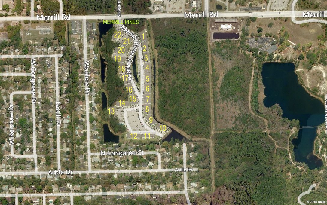 Aerial photo of Merril Pines