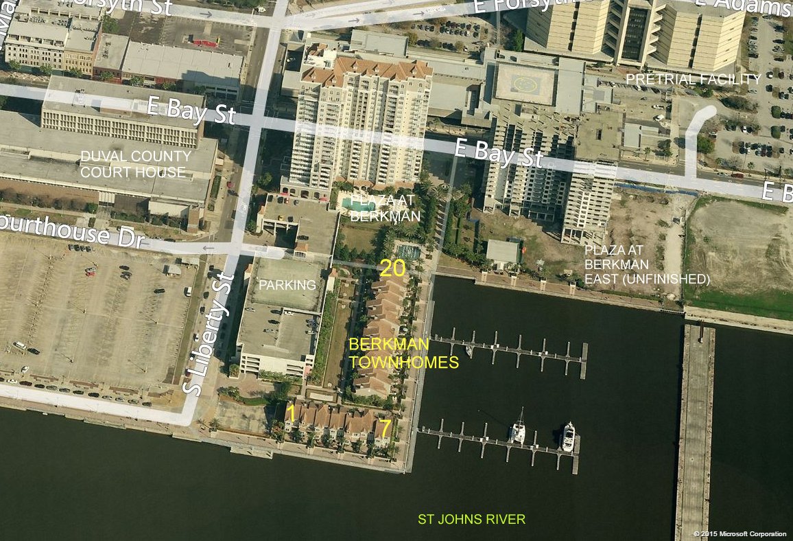 Aerial photo of Berkman Townhomes