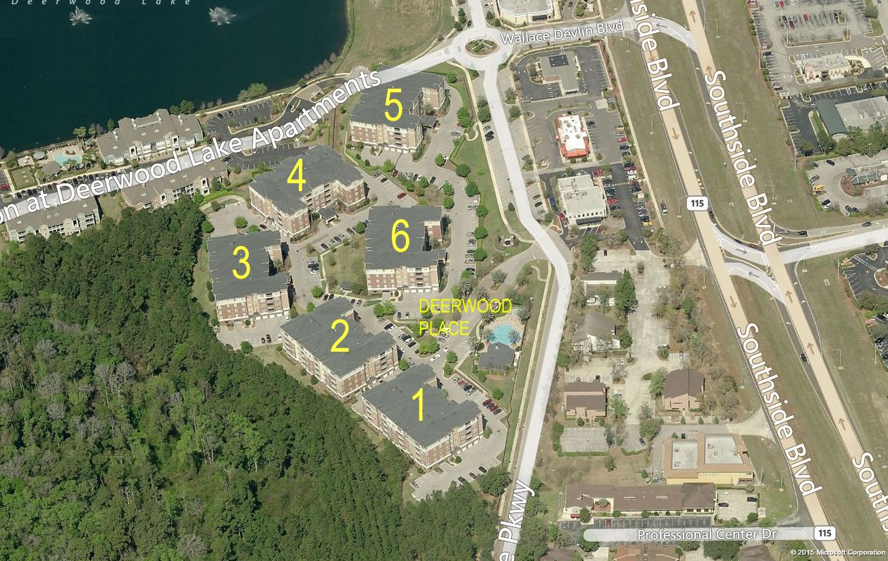 Aerial photo of Deerwood Place 1-6