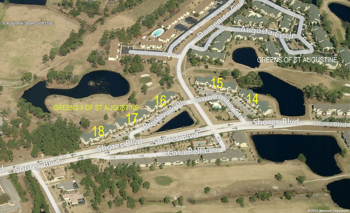 Aerial photo of Greens II of St Augustine