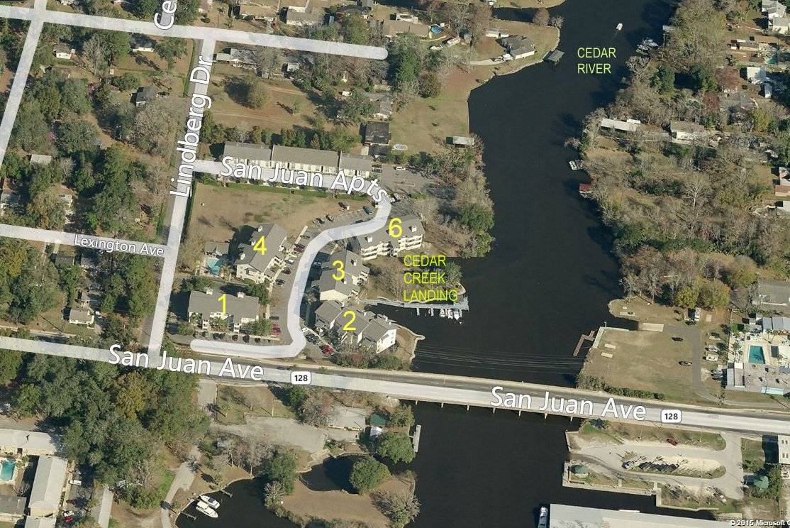 Aerial photo of Cedar Creek Landing