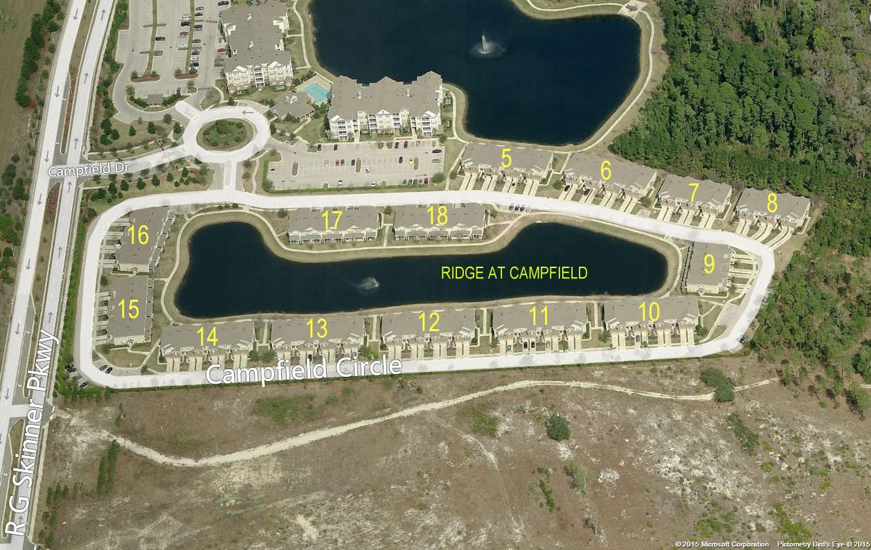 Aerial photo of Ridge at Campfield