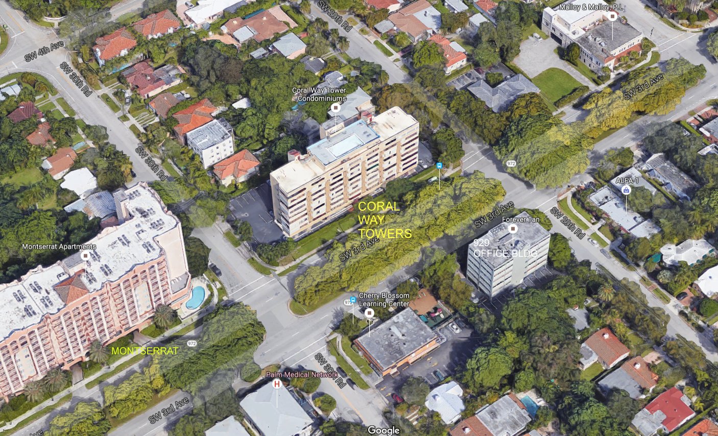 Aerial photo of Coral Way Tower