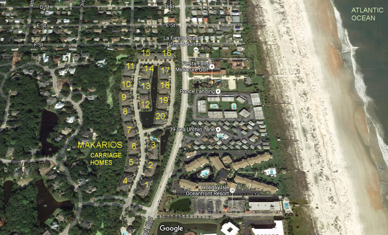 Aerial photo of Makarios Carriage Homes