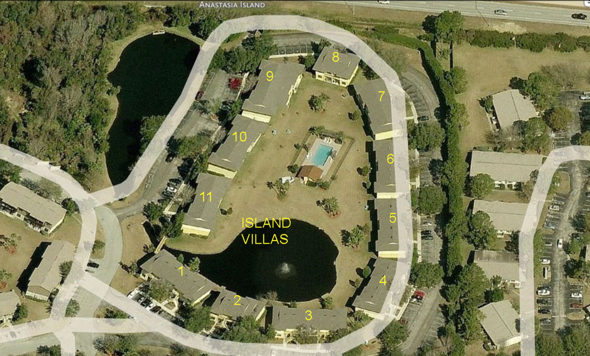 Aerial photo of Island Villas