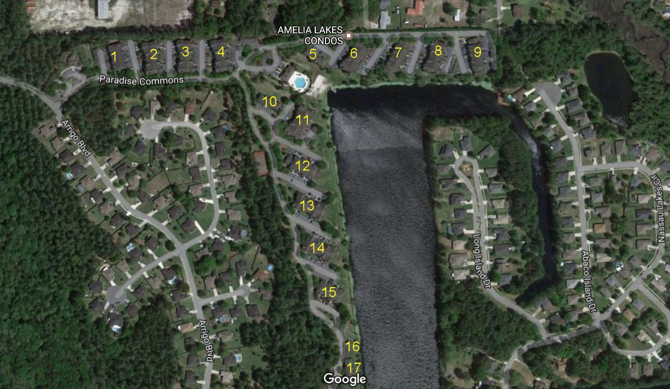 Aerial photo of Amelia Lakes