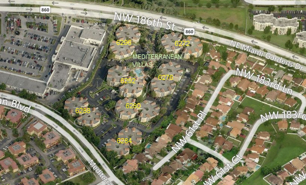 Aerial photo of Mediterranean Villas