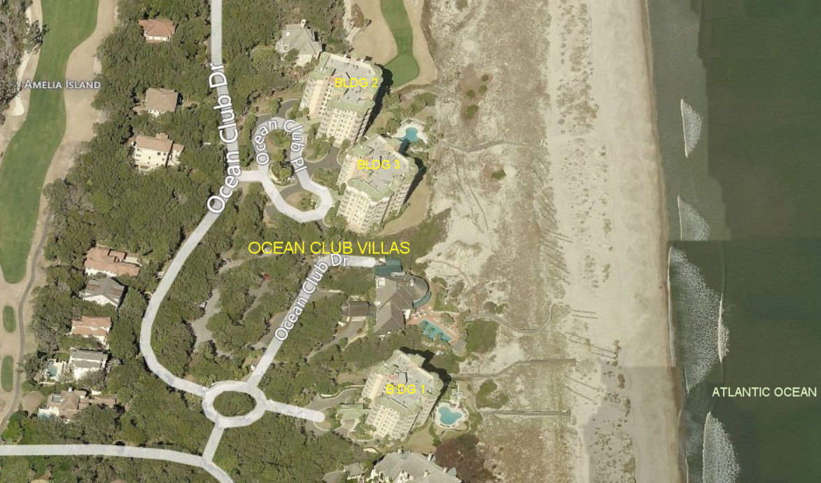 Aerial photo of Ocean Club Villas