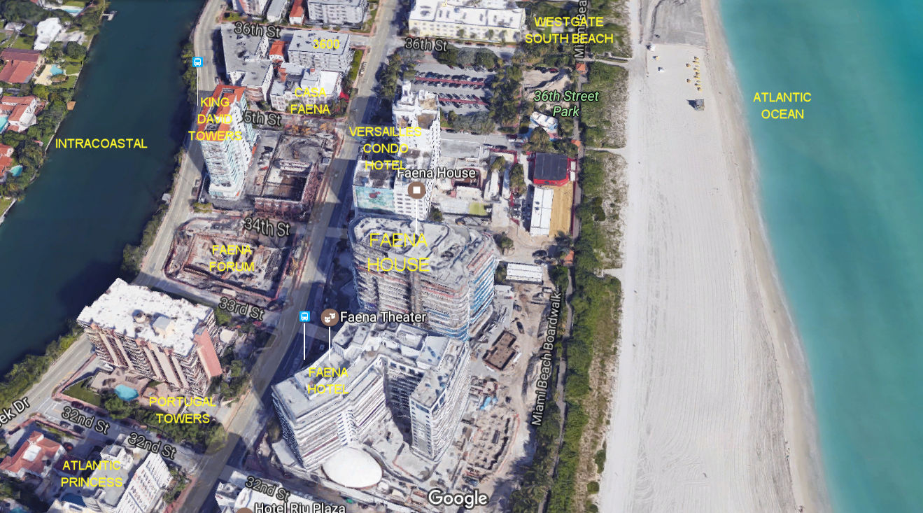 Aerial photo of Faena House