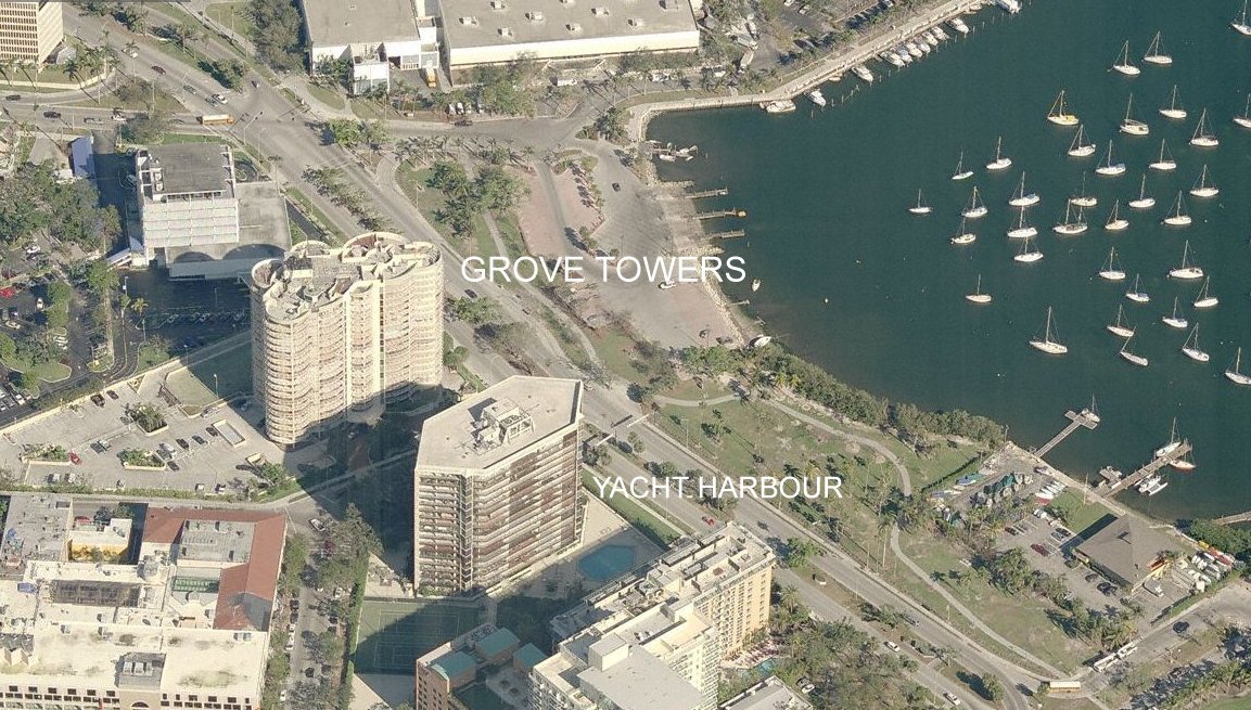 Aerial photo of Grove Towers