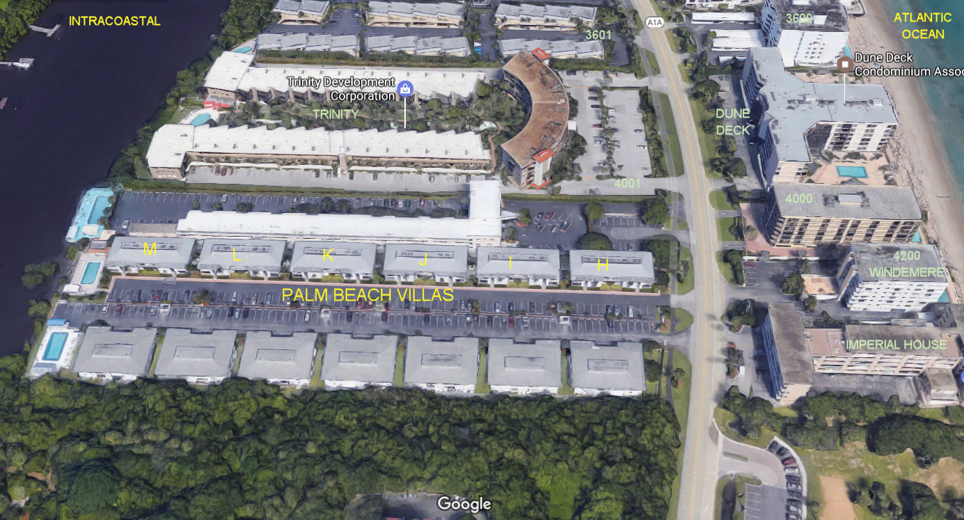 Aerial photo of Palm Beach Villas