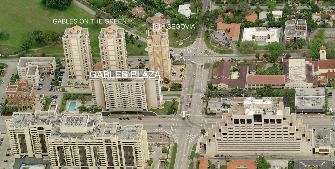 Aerial photo of Gables Plaza