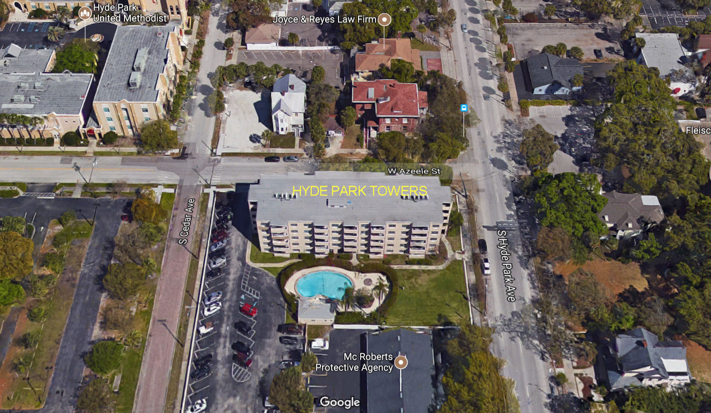 Aerial photo of Hyde Park Towers