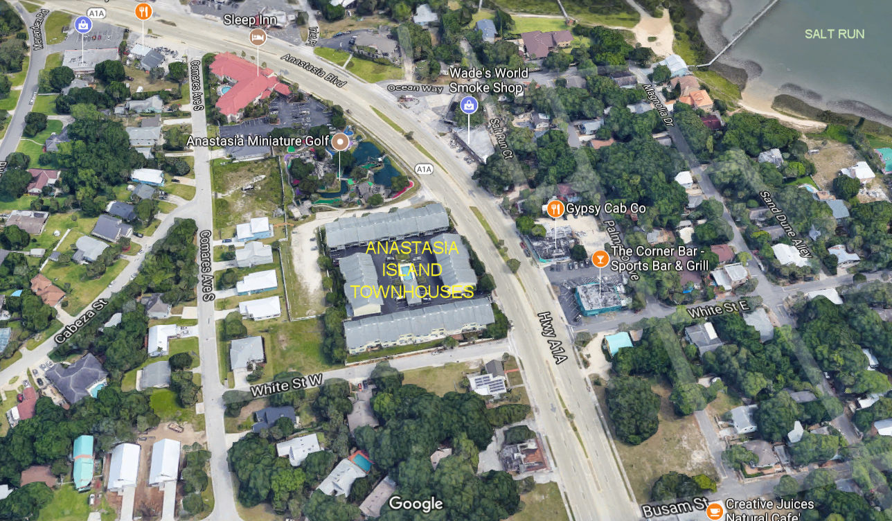 Aerial photo of Anastasia Island Townhouses