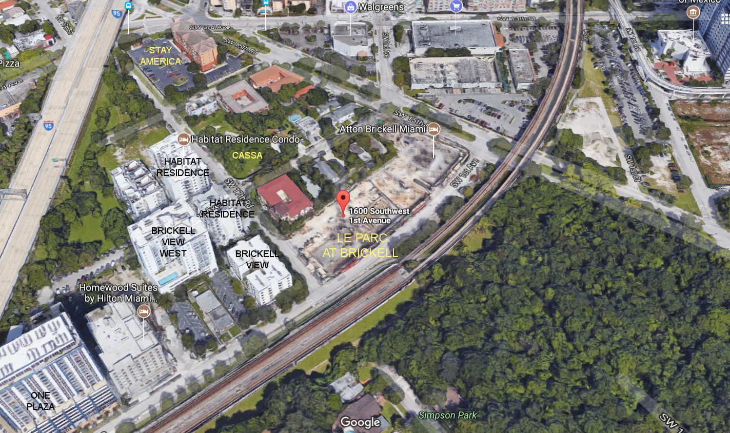 Aerial photo of Le Parc at Brickell