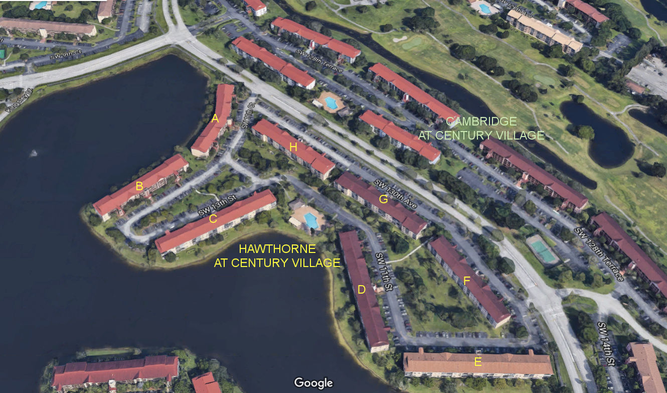 Aerial photo of Hawthorne at Century Village