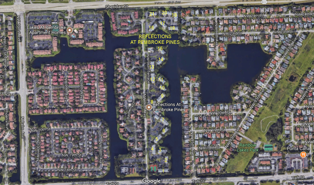 Aerial photo of Reflections at Pembroke Pines
