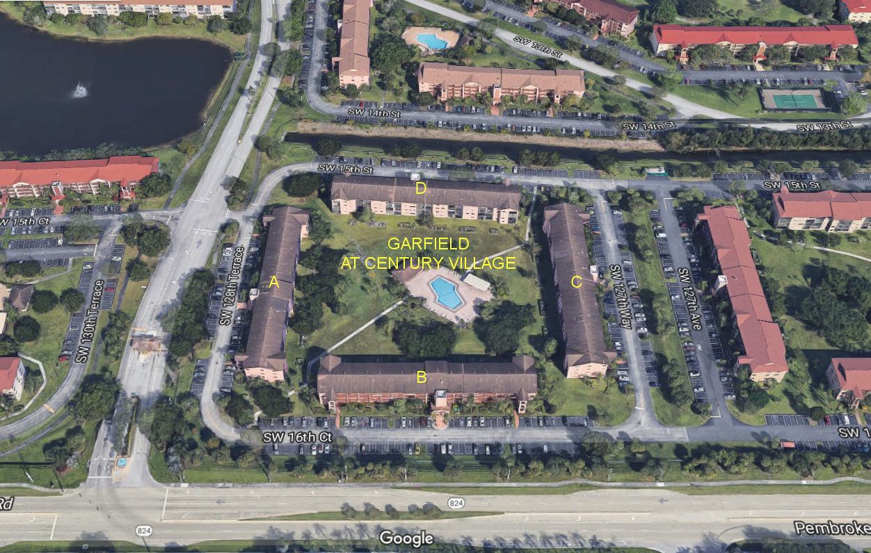 Aerial photo of Garfield at Century Village (A-D)