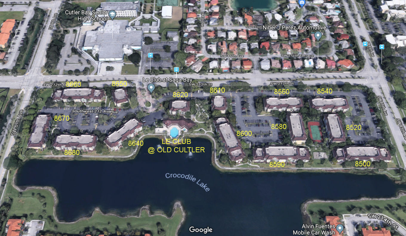 Aerial photo of Le Club at Old Cutler Bay