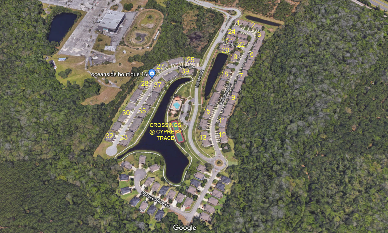 Aerial photo of Crossings at Cypress Trace