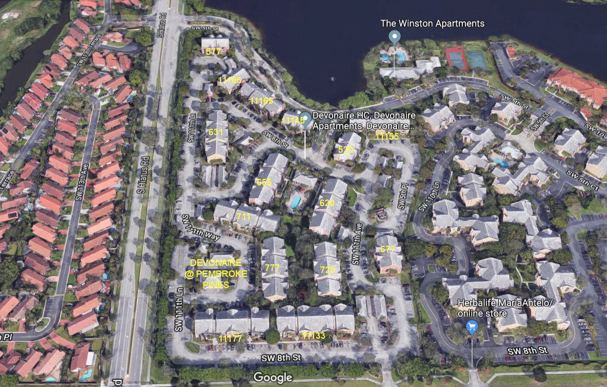 Aerial photo of Devonaire at Pembroke Pines