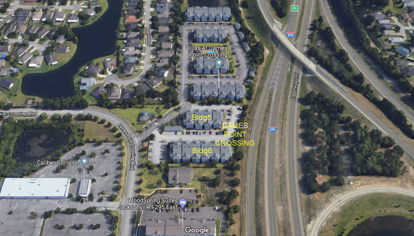 Aerial photo of Dames Point Crossing