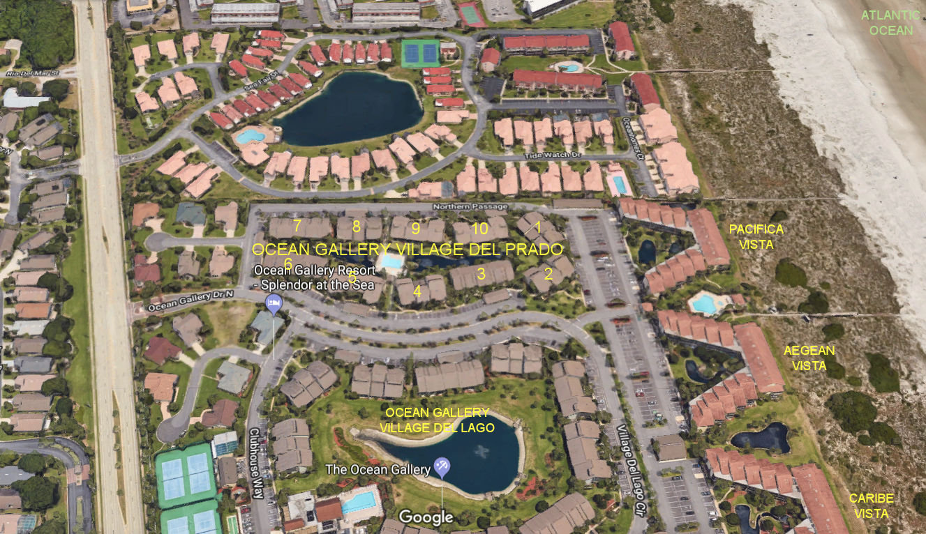 Aerial photo of Ocean Gallery Village del Prado