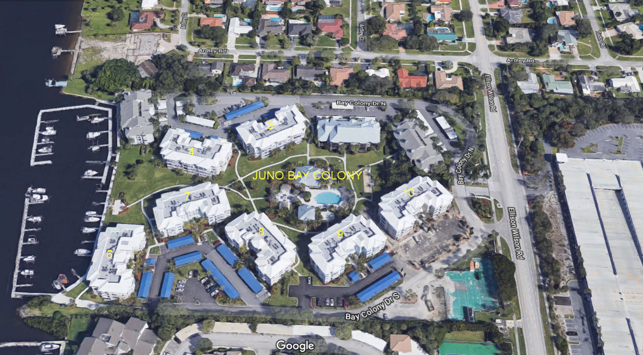 Aerial photo of Juno Bay Colony