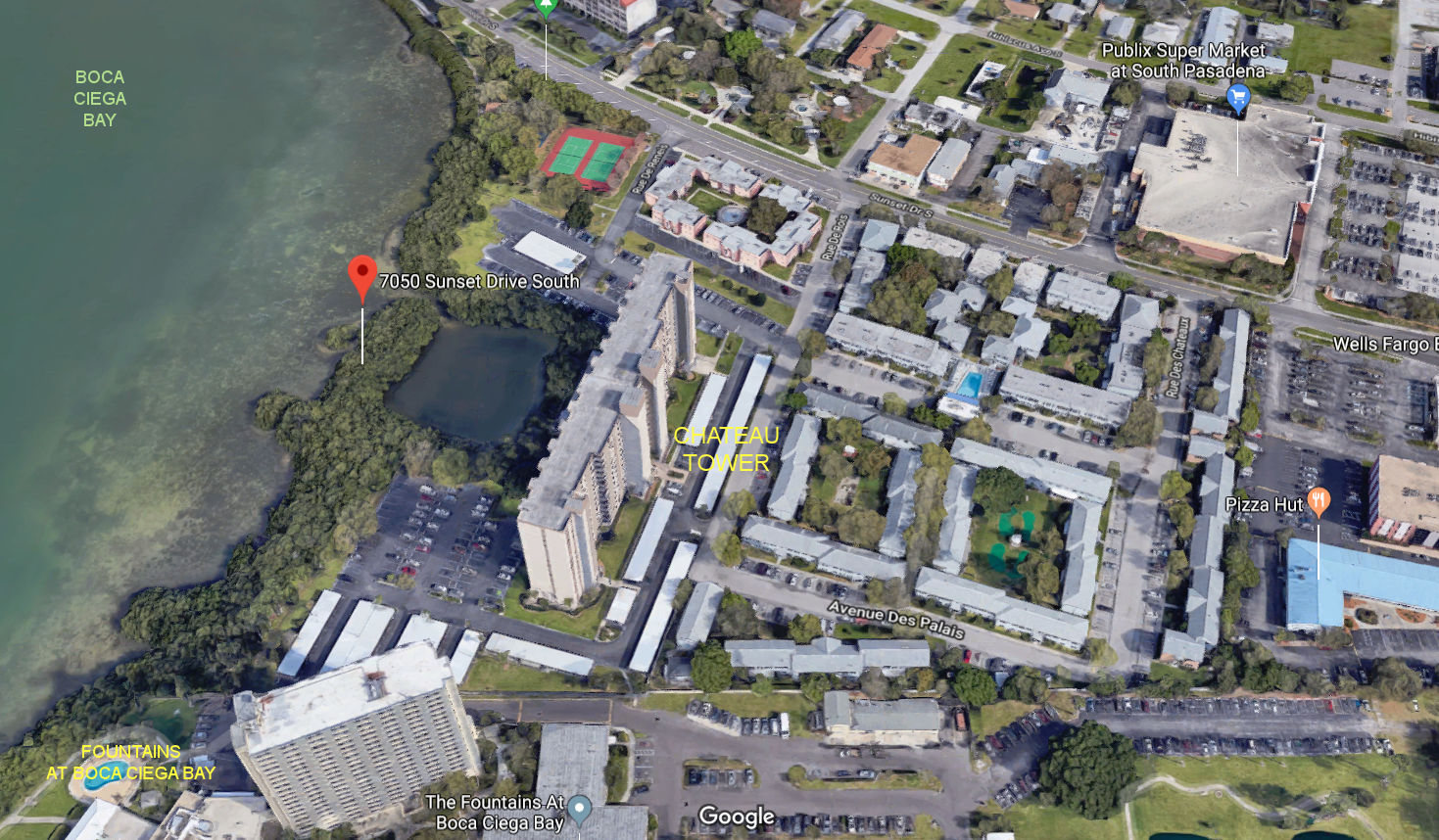 Aerial photo of Chateau Tower