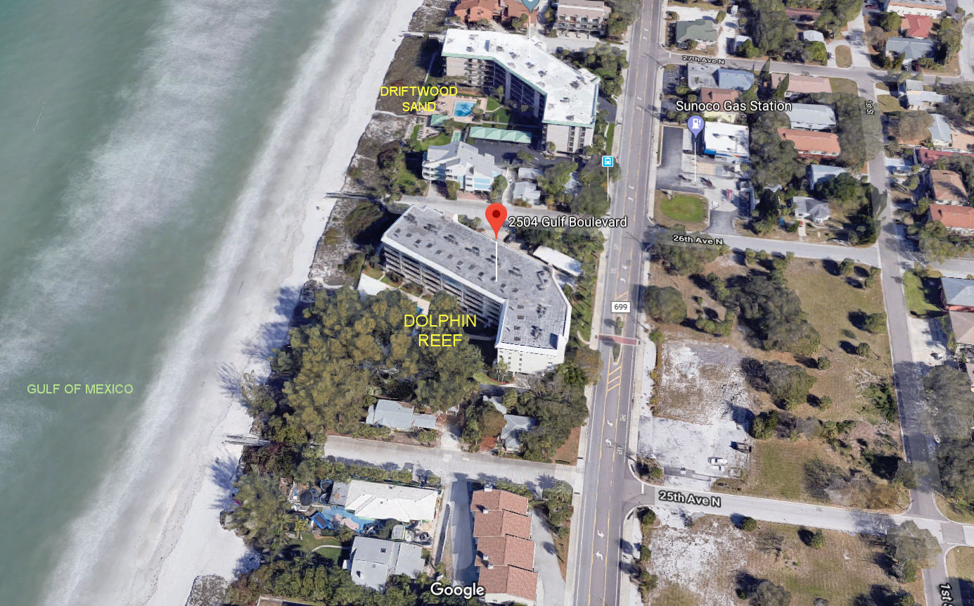 Aerial photo of Dolphin Reef