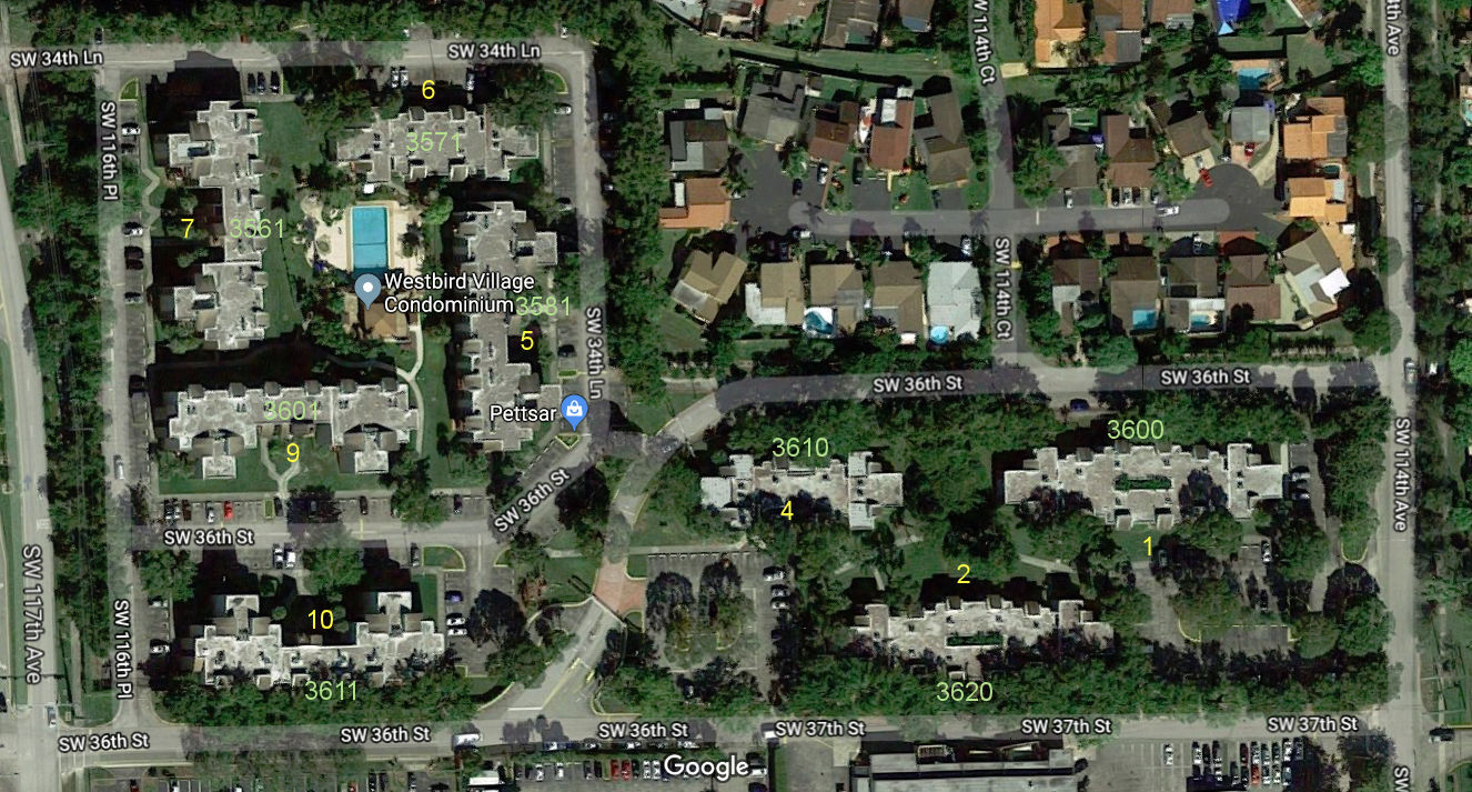 Aerial photo of Westbird Village (1-10)