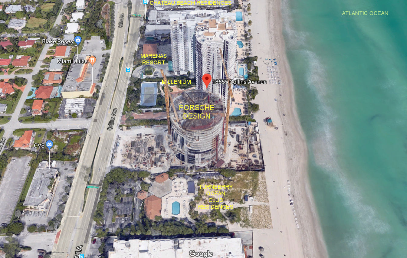 Aerial photo of Porsche Design Tower