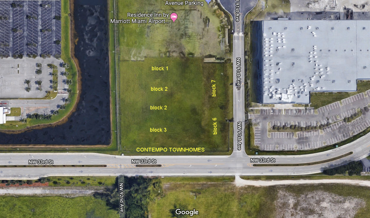 Aerial photo of Contempo Townhomes