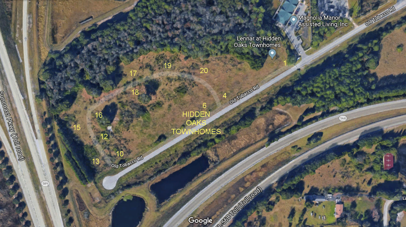 Aerial photo of Hidden Oaks Townhomes