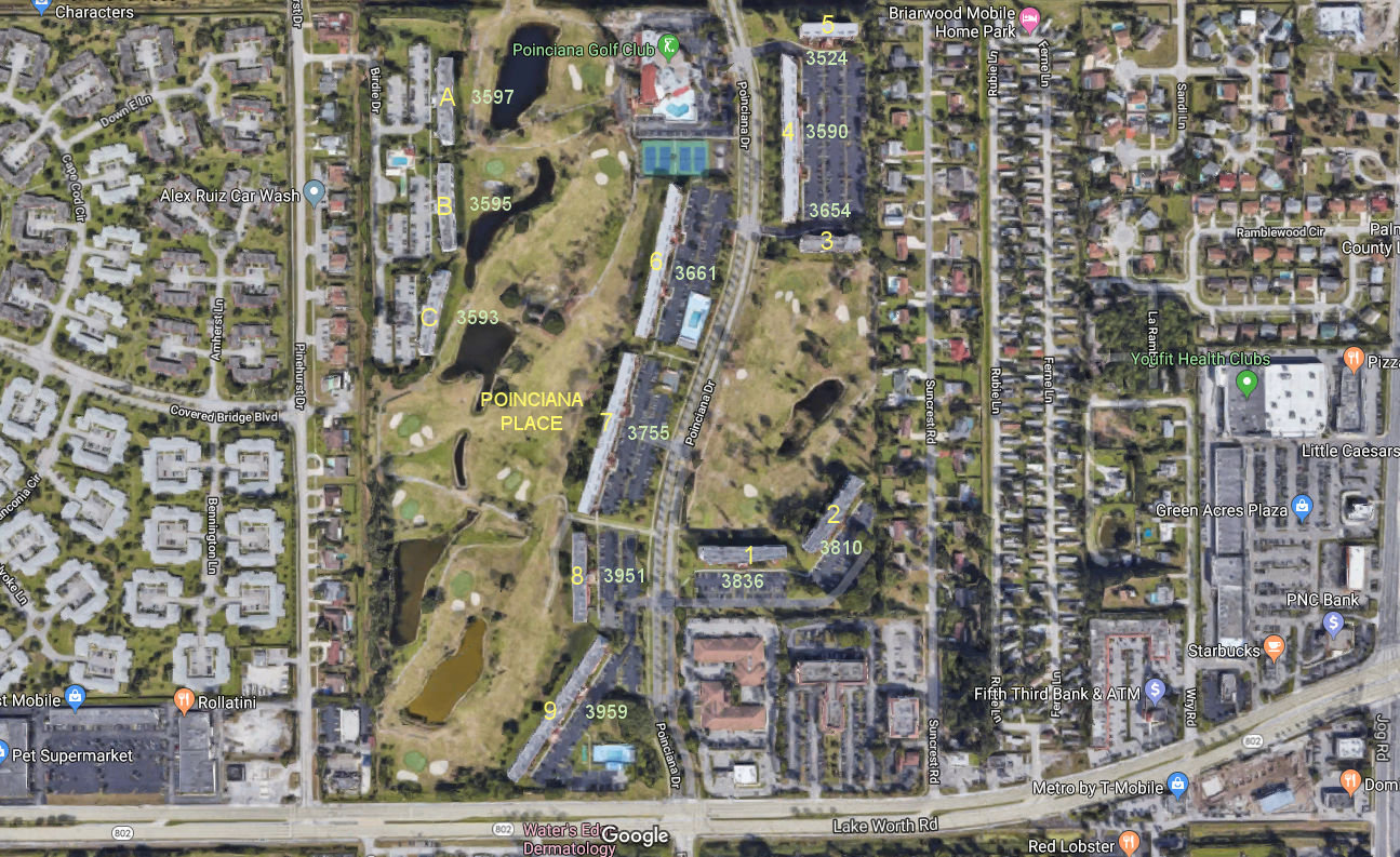 Aerial photo of Poinciana Place A B & C